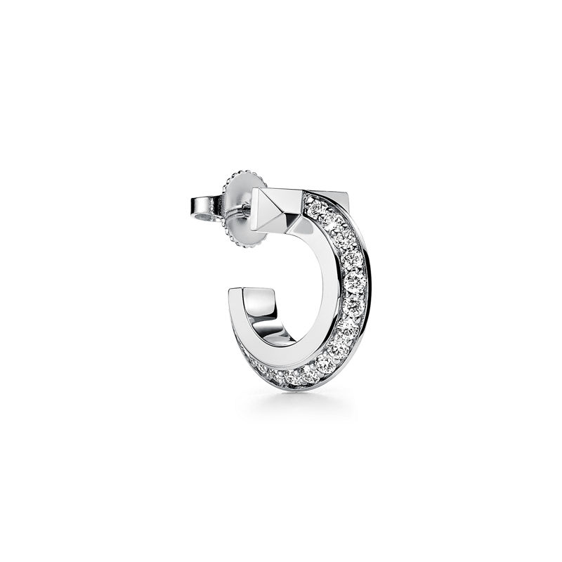 Tiffany & Co. Tiffany T Pendientes de aro T1 de oro blanco con diamantes En oferta