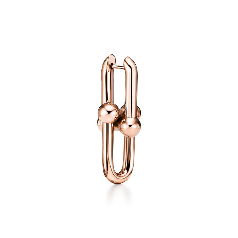 Tiffany & Co. Tiffany HardWear Pendientes de eslabones grandes de oro rosa Última moda
