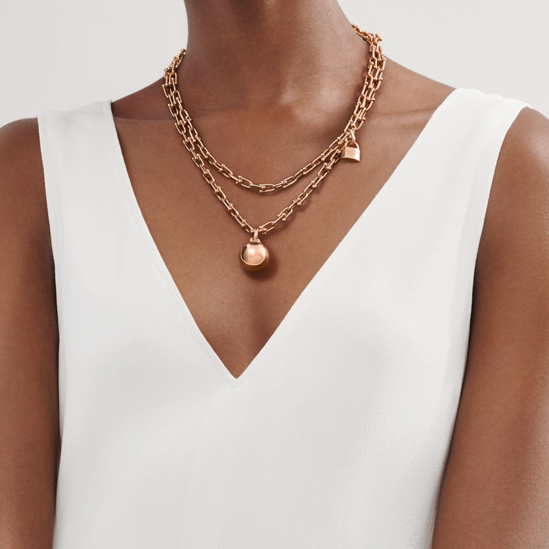 Tiffany & Co. Tiffany HardWear Collar de varias vueltas con eslabones pequeños de oro rosa Ofertas especiales