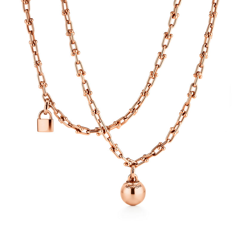 Tiffany & Co. Tiffany HardWear Collar de varias vueltas con eslabones pequeños de oro rosa Ofertas especiales