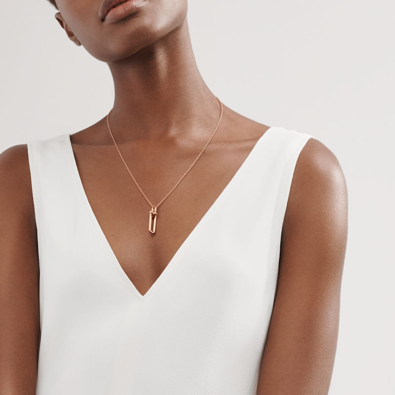 Tiffany & Co. Tiffany HardWear Colgante con eslabón alargado de oro rosa Rebajas de fin de temporada