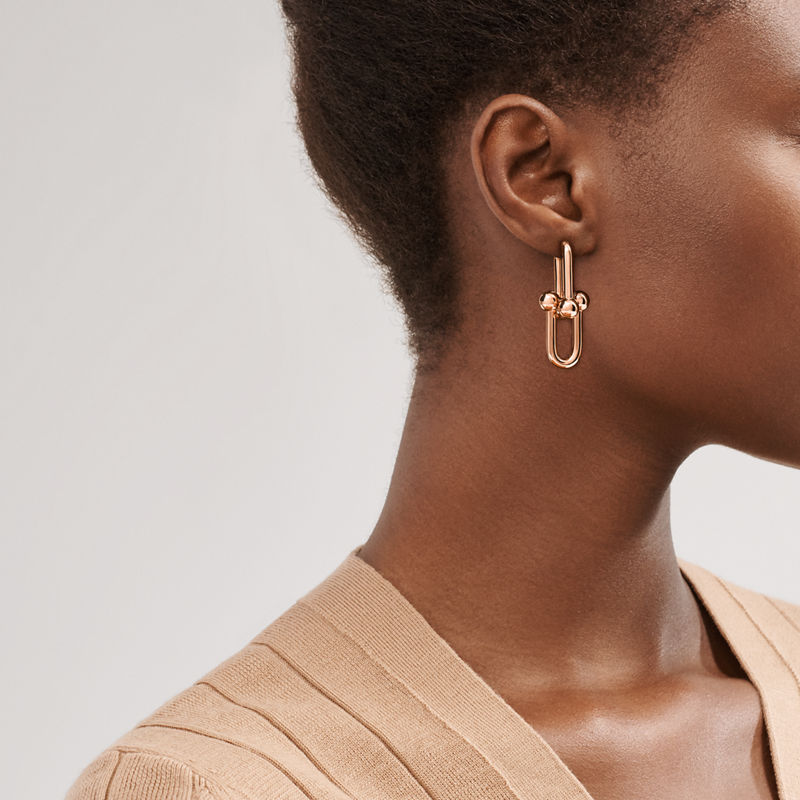 Tiffany & Co. Tiffany HardWear Pendientes de eslabones extragrandes de oro rosa 2025