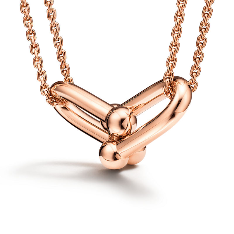 Tiffany & Co. Tiffany HardWear Colgante de eslabones dobles grandes de oro rosa Outlet online