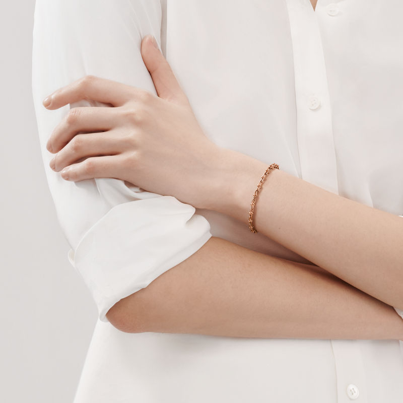 Tiffany & Co. Tiffany HardWear Pulsera de microeslabones de oro rosa Ofertas