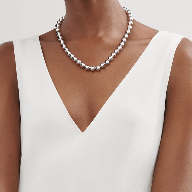 Tiffany & Co. Tiffany HardWear Collar de esferas de plata de ley Venta caliente