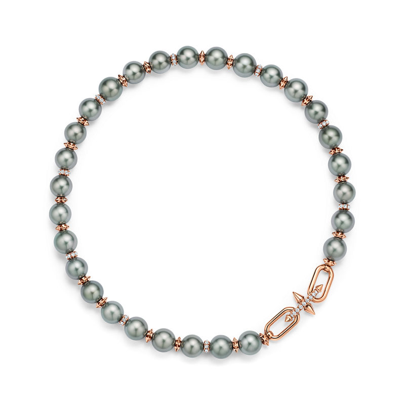 Tiffany & Co. Tiffany Titan by Pharrell Williams Collar de perlas de Tahití y oro con diamantes Liquidación