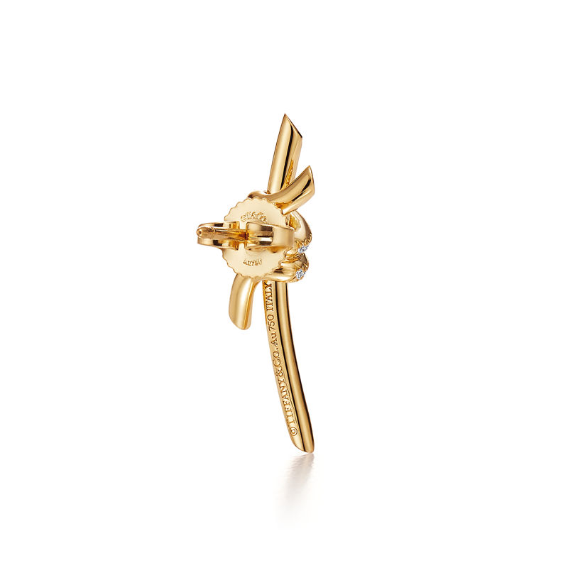 Tiffany & Co. Tiffany Knot Pendientes en oro amarillo con diamantes Último día