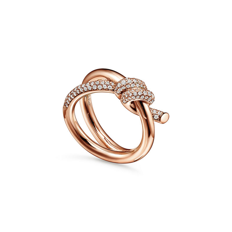Tiffany & Co. Tiffany Knot Anillo de dos vueltas en oro rosa con diamantes Precio de fábrica