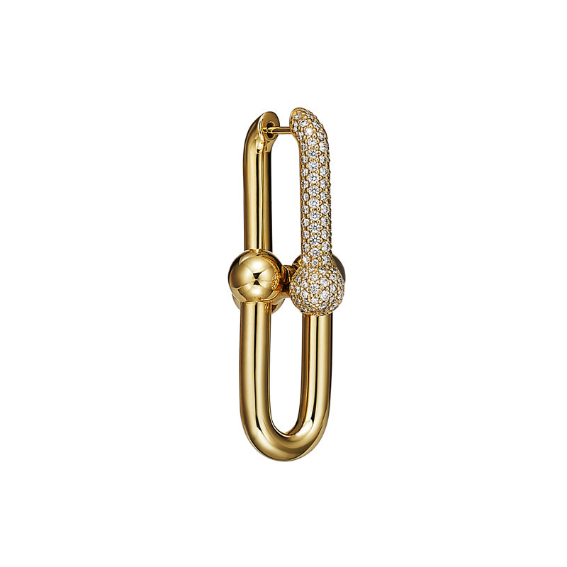 Tiffany & Co. Tiffany HardWear Pendientes de eslabones grandes de oro amarillo con diamantes en pavé Promoción por tiempo limitado