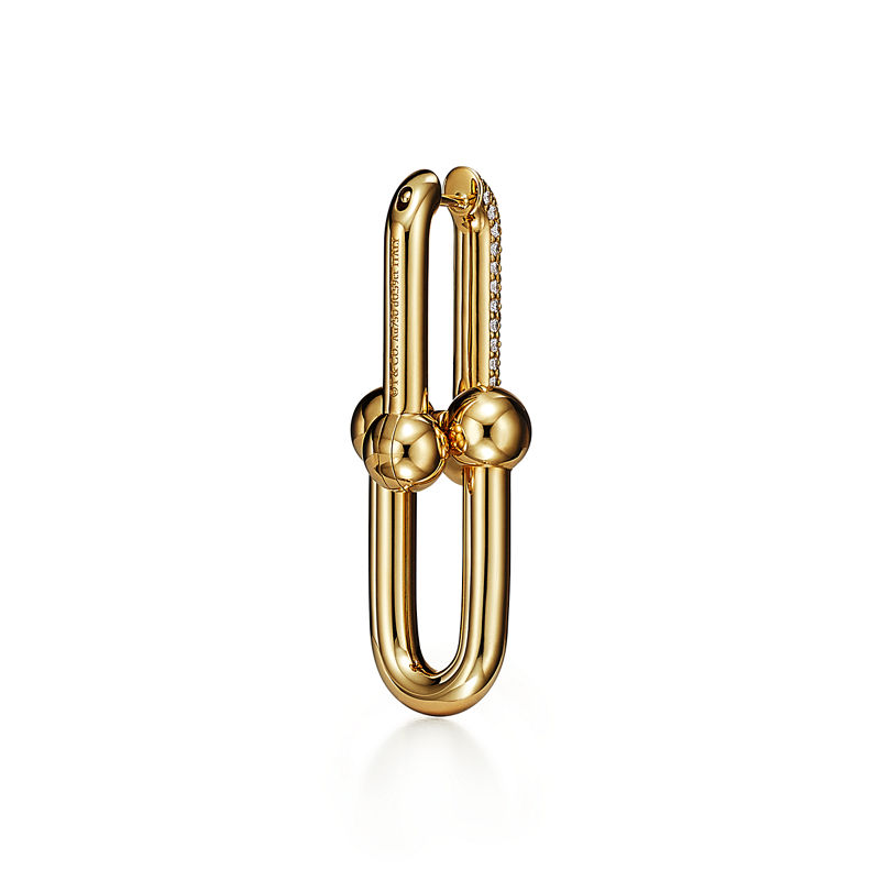 Tiffany & Co. Tiffany HardWear Pendientes de eslabones grandes de oro amarillo con diamantes en pavé Promoción por tiempo limitado