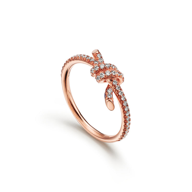 Tiffany & Co. Tiffany Knot Anillo de oro rosa con diamantes Solo hoy