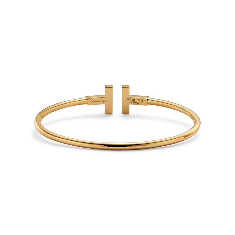 Tiffany & Co. Tiffany T Brazalete Wire con diamantes en pavé de oro amarillo Oferta especial de fábrica