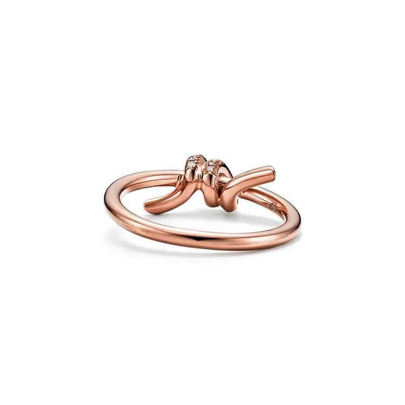 Tiffany & Co. Tiffany Knot Anillo en oro rosa con diamantes Grandes descuentos