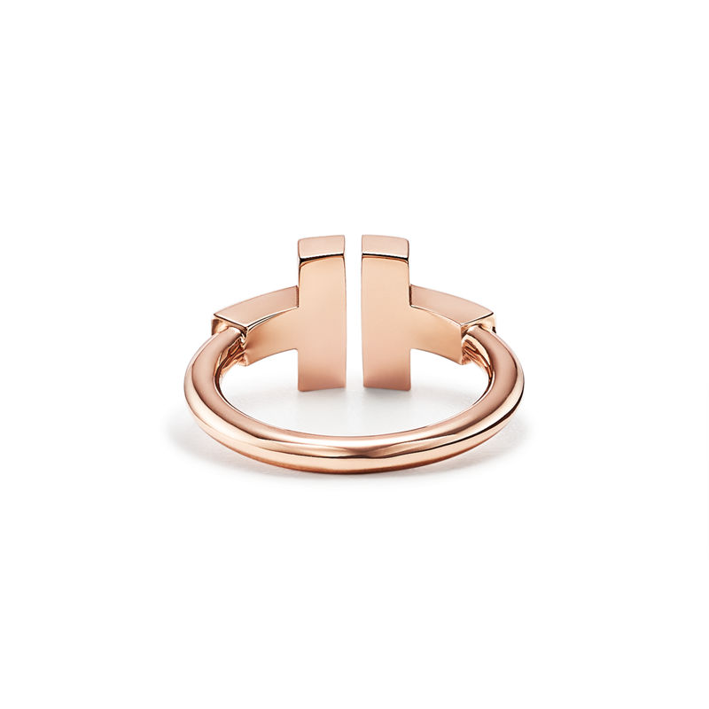 Tiffany & Co. Tiffany T Anillo Wire de oro rosa con diamantes y nácar Descuentos del mes