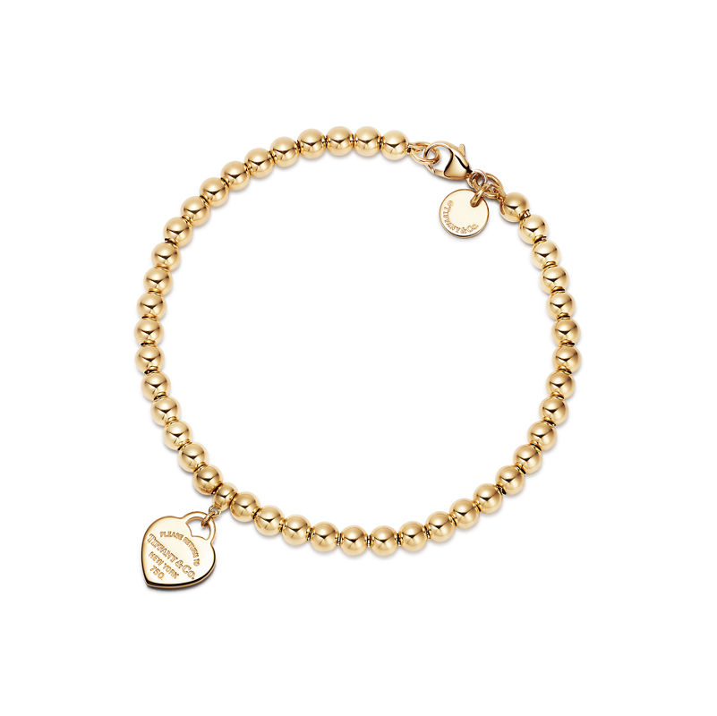 Tiffany & Co. Return to Tiffany® Pulsera de cuentas con insignia de corazón mini En oferta
