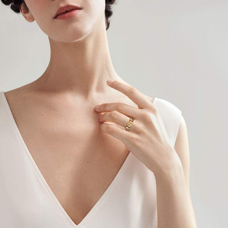 Tiffany & Co. Tiffany T Anillo ancho True de oro amarillo Envío gratis