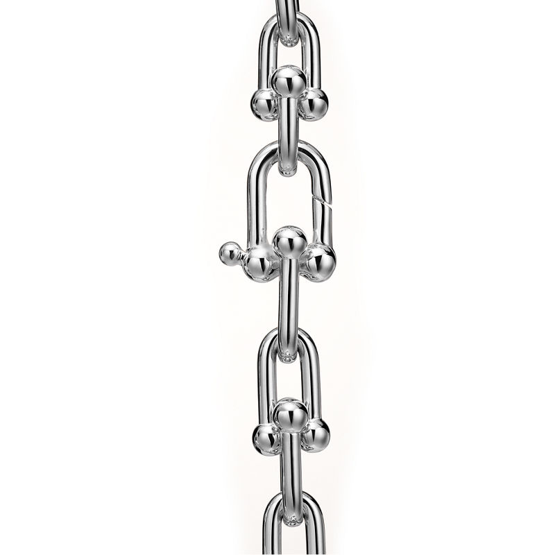 Tiffany & Co. Tiffany HardWear Pulsera de eslabones medianos de oro blanco con diamantes Última moda