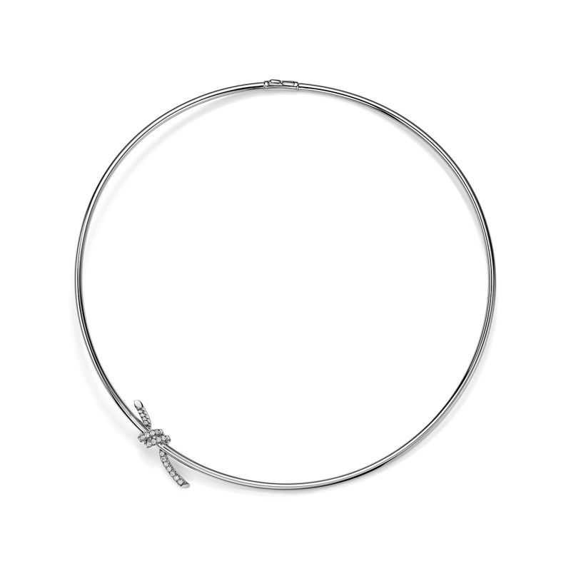 Tiffany & Co. Tiffany Knot Collar en oro blanco con diamantes Descuento por venta flash