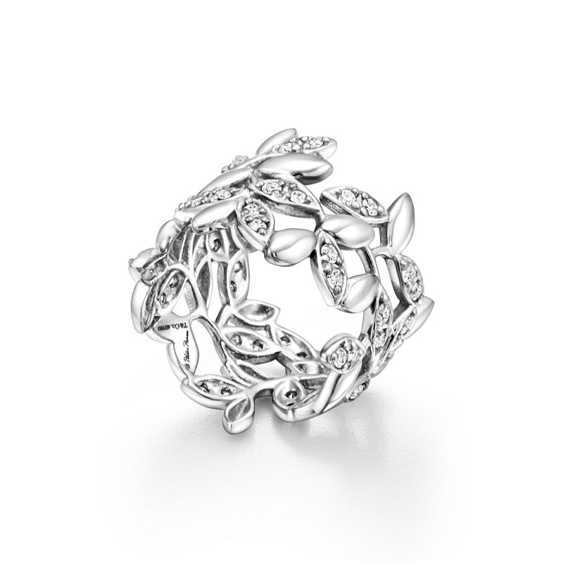 Tiffany & Co. Paloma Picasso® Alianza Olive Leaf en oro blanco con diamantes Grandes ahorros