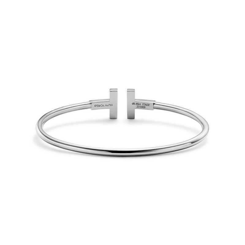 Tiffany & Co. Tiffany T Brazalete Wire con diamantes en pavé de oro blanco Outlet