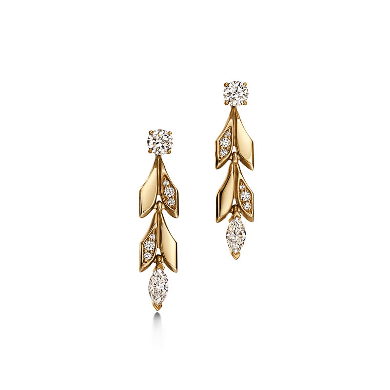 Tiffany & Co. Tiffany Victoria® Pendientes largos transformables Vine en oro amarillo con diamantes Tienda