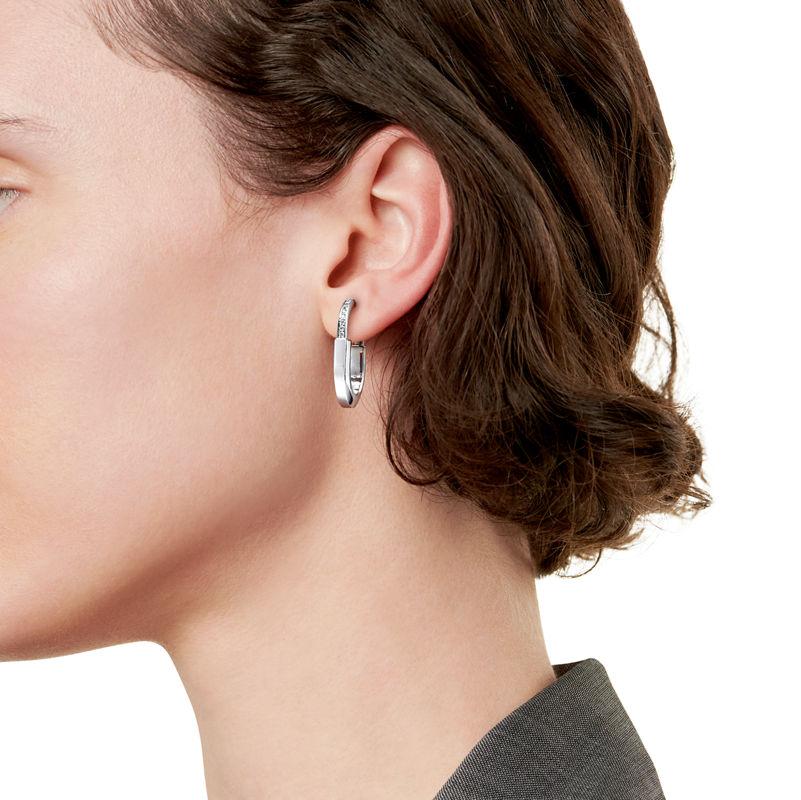 Tiffany & Co. Tiffany Lock Pendientes en oro blanco con diamantes tamaño mediano Gran oferta