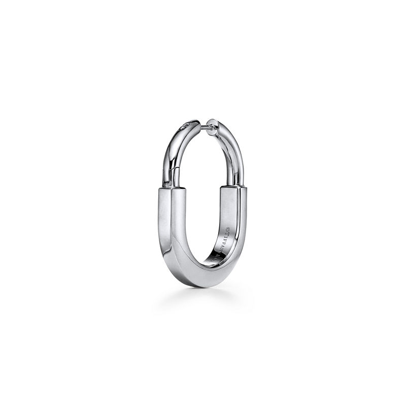 Tiffany & Co. Tiffany Lock Pendientes en oro blanco con diamantes tamaño mediano Gran oferta