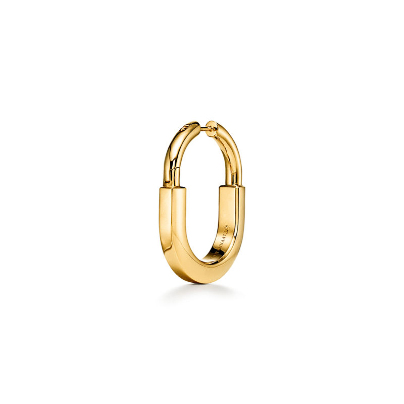 Tiffany & Co. Tiffany Lock Pendientes en oro amarillo con diamantes tamaño mediano Rebajas top