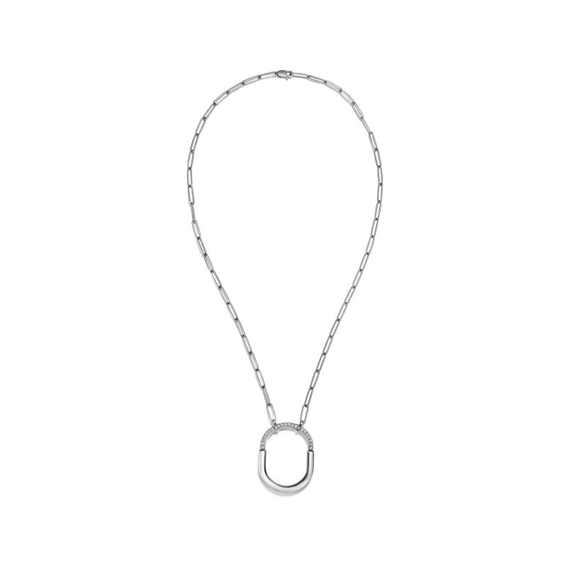 Tiffany & Co. Tiffany Lock Colgante en oro blanco con diamantes tamaño grande Promoción trimestral