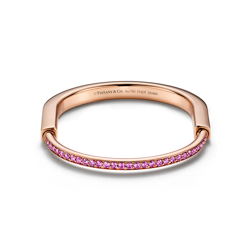 Tiffany & Co. Tiffany Lock Brazalete de oro rosa con zafiros rosas Solo queda un día