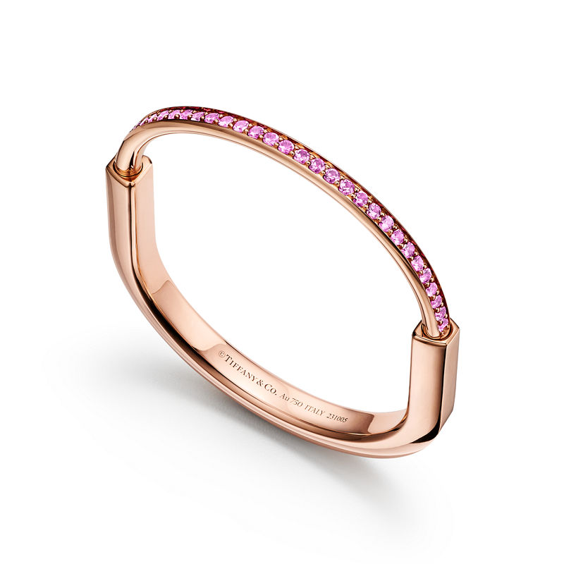 Tiffany & Co. Tiffany Lock Brazalete de oro rosa con zafiros rosas Solo queda un día