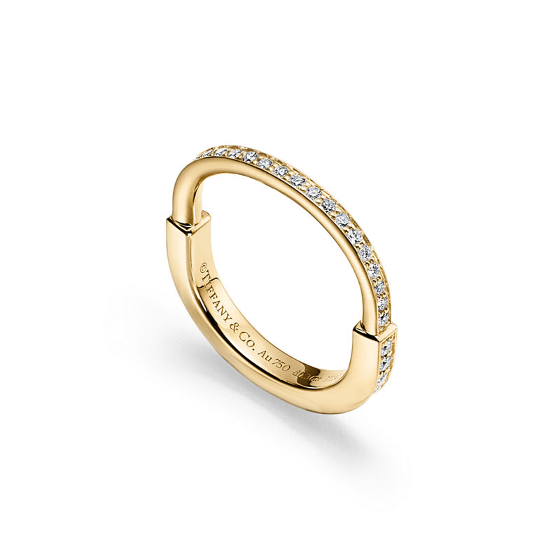 Tiffany & Co. Tiffany Lock Anillo de oro amarillo con diamantes en pavé Superdescuento