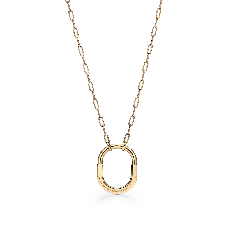 Tiffany & Co. Tiffany Lock Colgante en oro amarillo con diamantes tamaño mediano Grandes descuentos