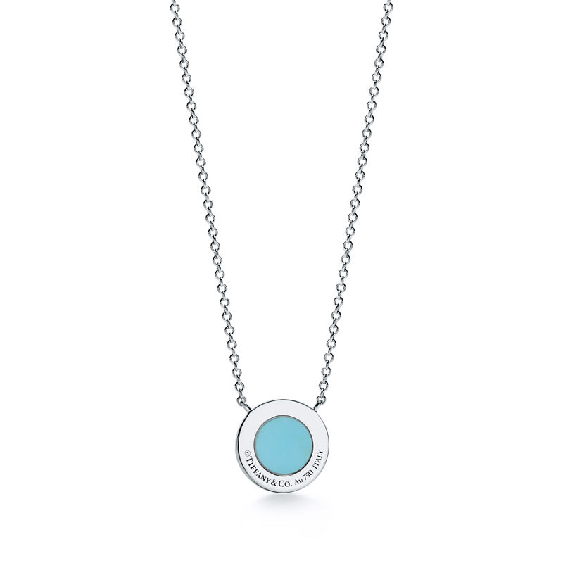 Tiffany & Co. Tiffany T Colgante circular de diamantes y turquesa de oro blanco Envío internacional gratuito