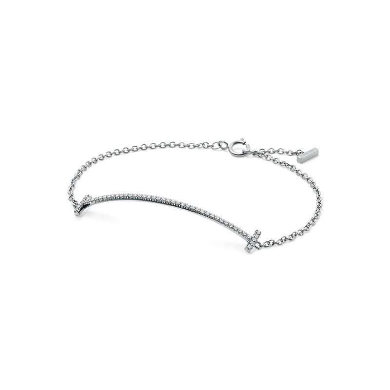 Tiffany & Co. Tiffany T Pulsera Smile de oro blanco con diamantes Limitado a 3 días