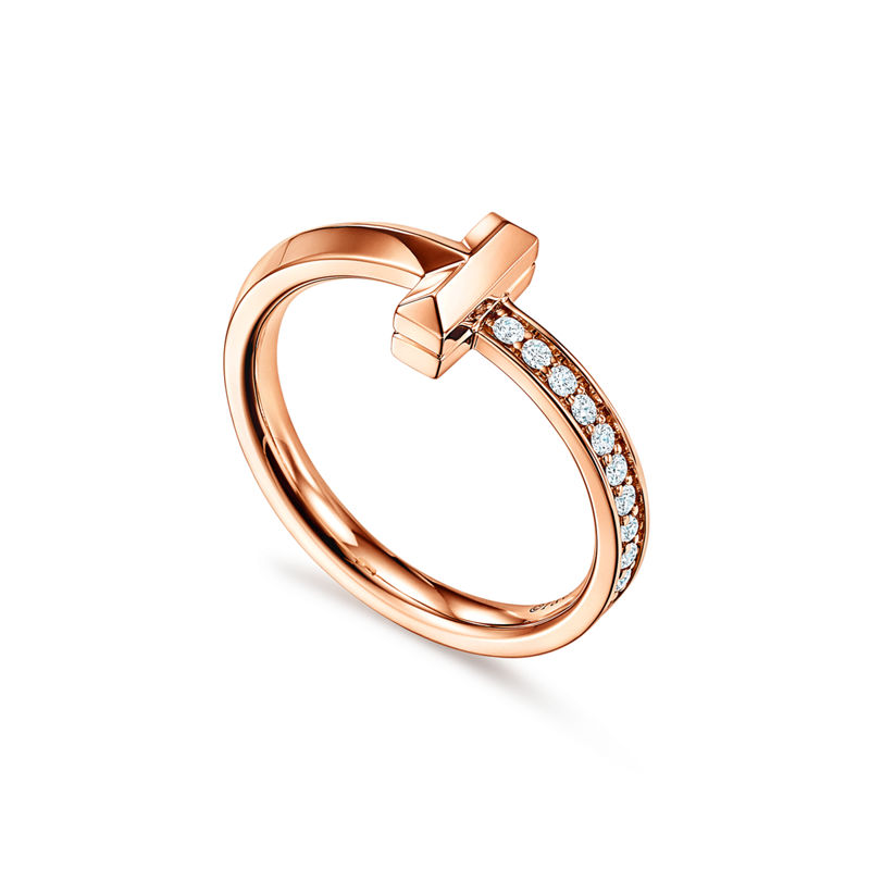 Tiffany & Co. Tiffany T T1 Anillo de oro rosa con diamantes Precios de Black Friday