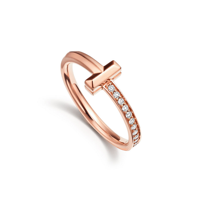 Tiffany & Co. Tiffany T T1 Anillo de oro rosa con diamantes Precios de Black Friday