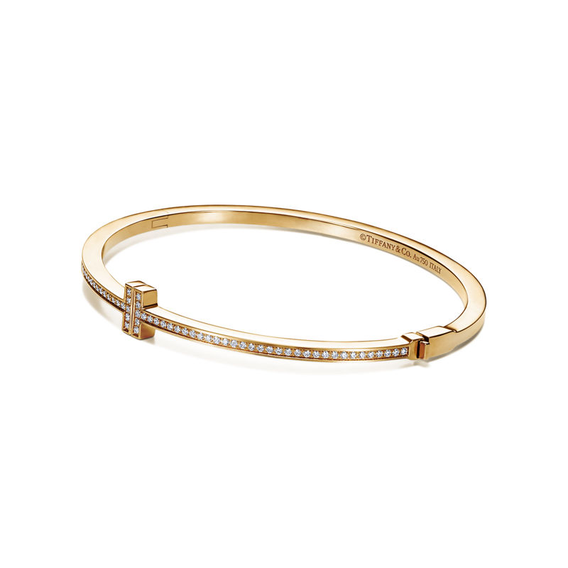 Tiffany & Co. Tiffany T Brazalete Wire articulado de diamantes de oro amarillo Descuento por venta flash