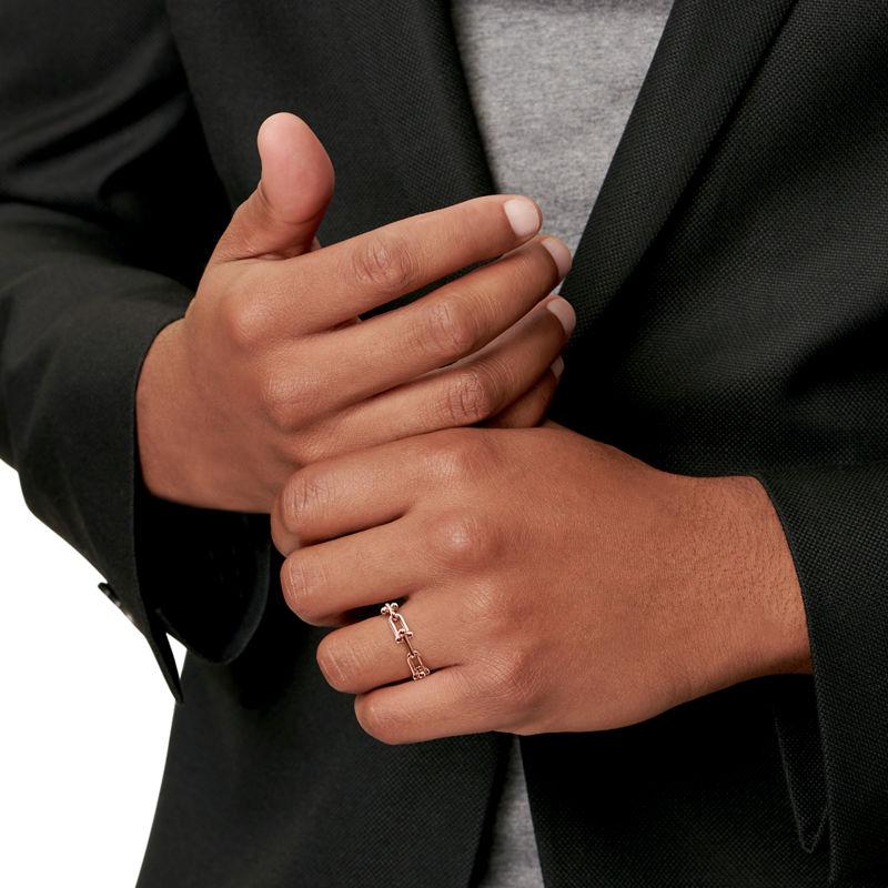 Tiffany & Co. Tiffany HardWear Anillo de microeslabones de oro rosa Grandes ahorros