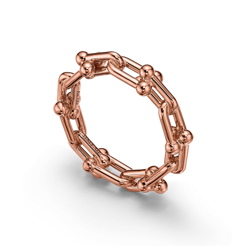 Tiffany & Co. Tiffany HardWear Anillo de microeslabones de oro rosa Grandes ahorros