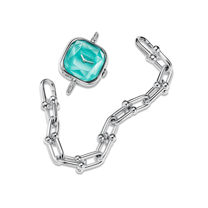 Tiffany & Co. Tiffany HardWear Reloj en plata de ley y acero con diamantes Outlet