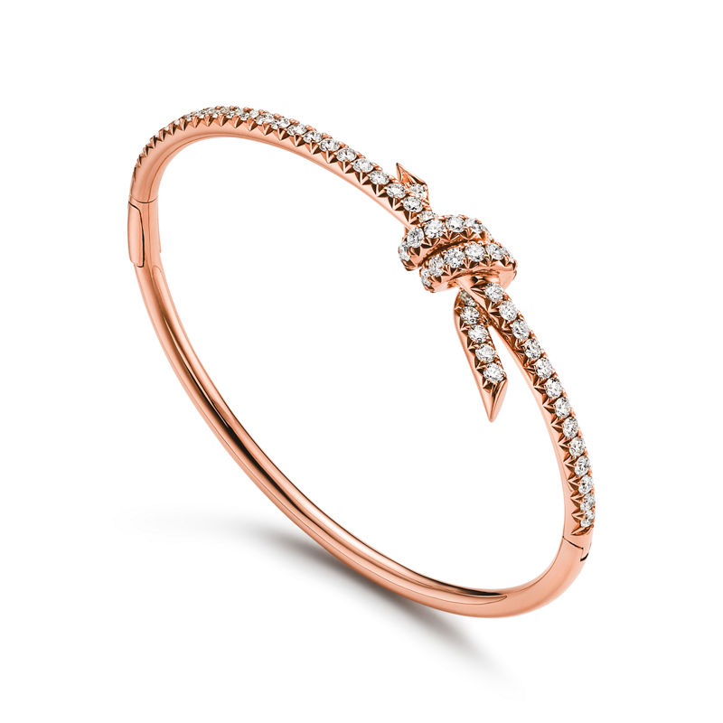 Tiffany & Co. Tiffany Knot Brazalete de oro rosa con diamantes Los más vendidos