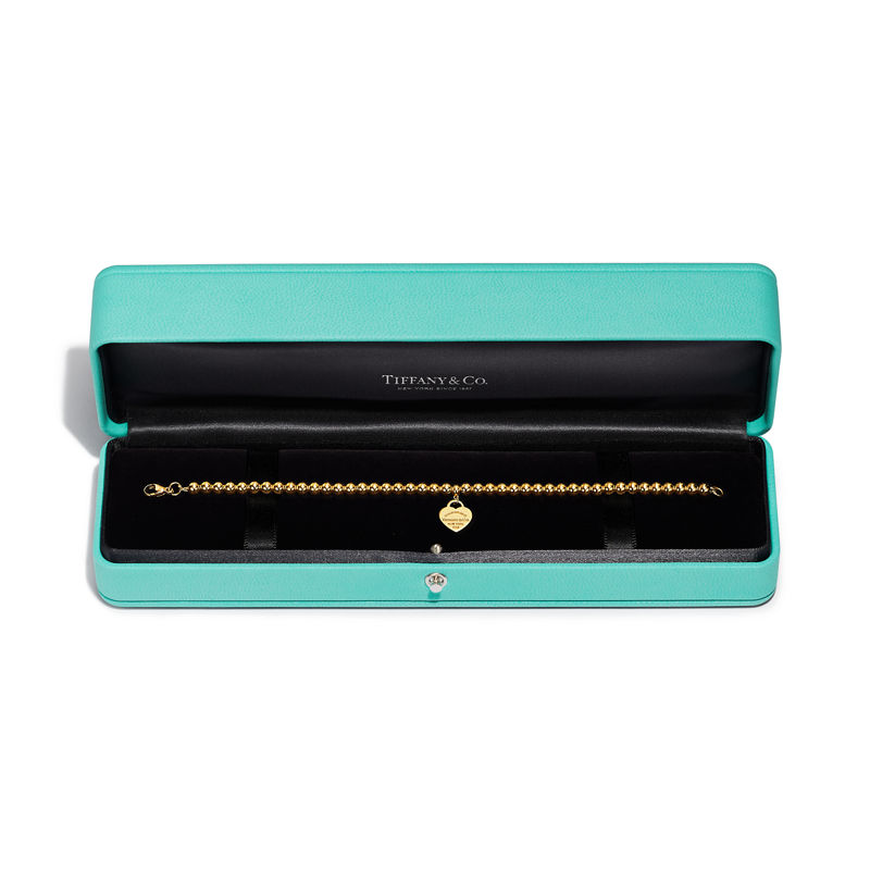Tiffany & Co. Return to Tiffany™ Pulsera de cuentas con insignia de corazón en oro amarillo ÚLTIMAS EDICIONES
