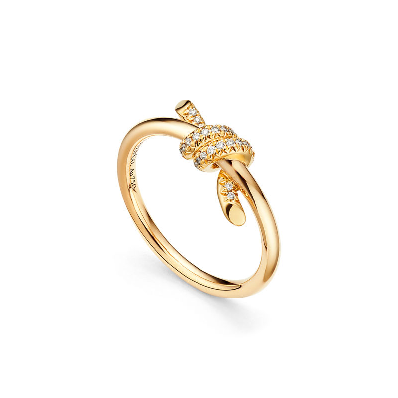 Tiffany & Co. Tiffany Knot Anillo en oro amarillo con diamantes Últimos 2 días