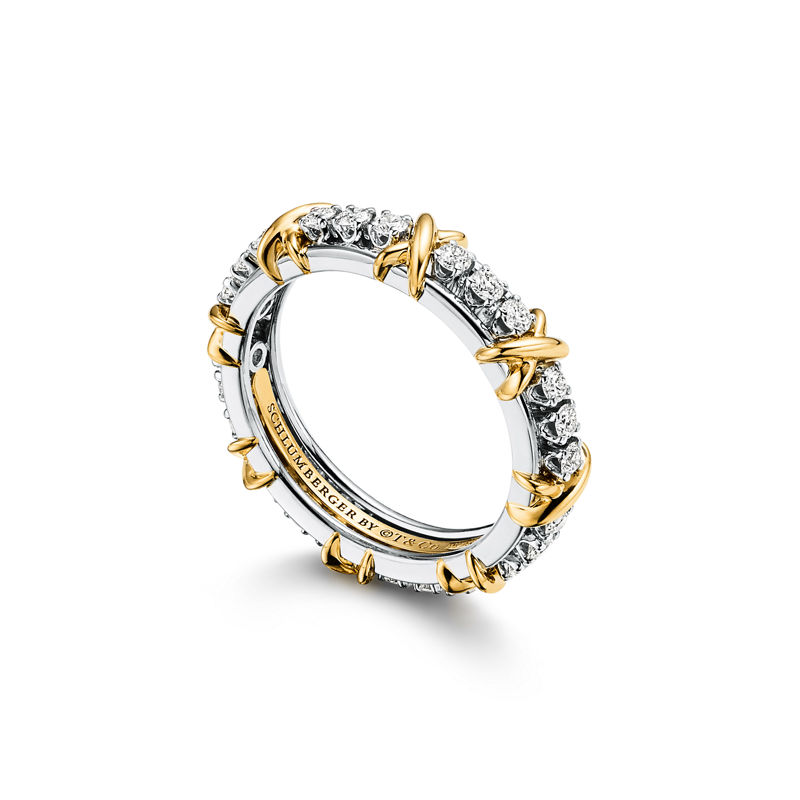 Tiffany & Co. Jean Schlumberger by Tiffany Anillo estrecho Sixteen Stone con diamantes Ahorra y exporta