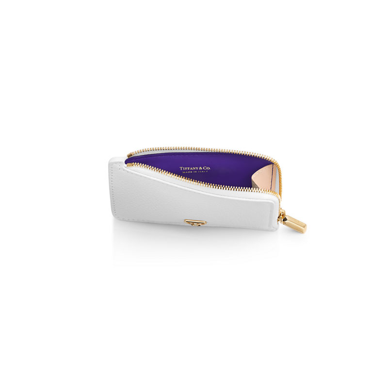 Tiffany & Co. T&CO. Tarjetero con cremallera de piel color blanco COMPRAR AHORA