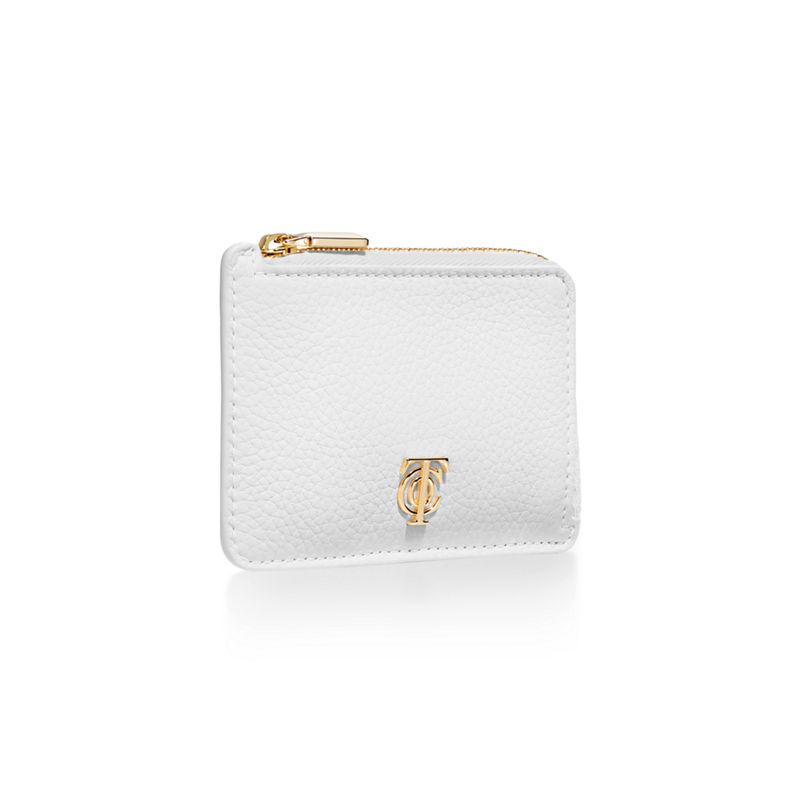 Tiffany & Co. T&CO. Tarjetero con cremallera de piel color blanco COMPRAR AHORA