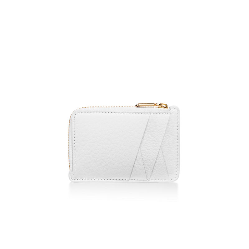 Tiffany & Co. T&CO. Tarjetero con cremallera de piel color blanco COMPRAR AHORA