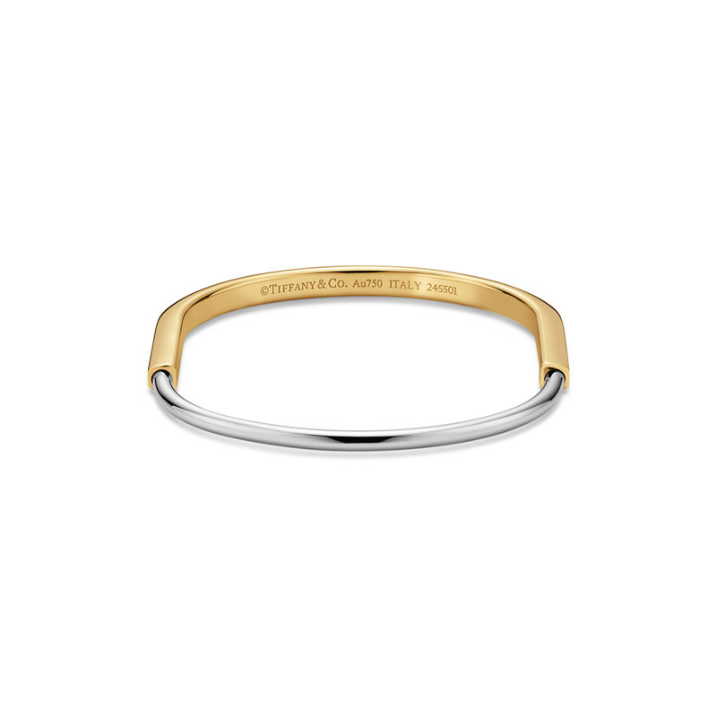 Tiffany & Co. Tiffany Lock Brazalete estrecho de oro amarillo y blanco Limitado a 3 días