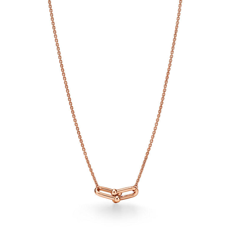 Tiffany & Co. Tiffany HardWear Colgante de eslabones dobles pequeños de oro rosa Los más vendidos